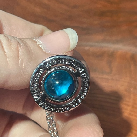 Vivienne Westwood Silver blue Necklace Orb - Picture 6 of 7